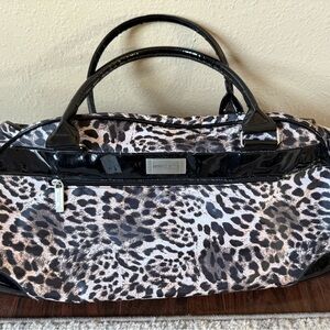 Geoffrey Beane Leopard Print Tote with Black Accents